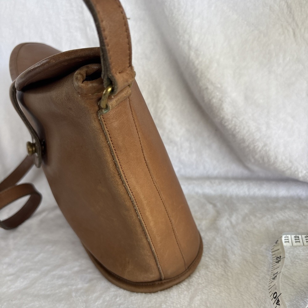 Vintage COACH Nottingham Binocular Crossbody Bag Tabac British Tan Leather USA - Picture 3 of 16